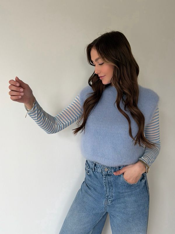 Lea Pull Light Blue 80% Kid-Mohair