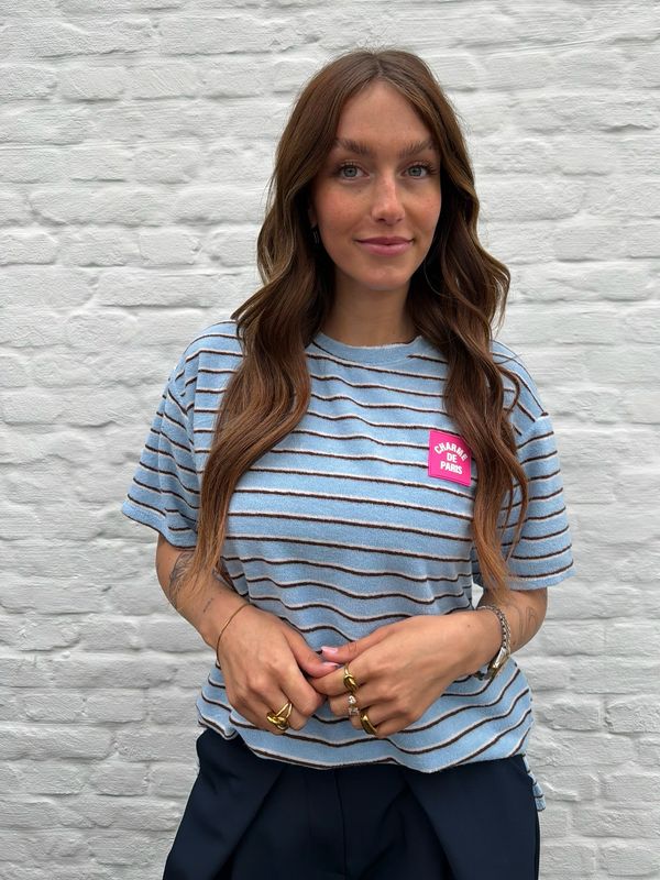 Laura T-shirt Blue/Brown