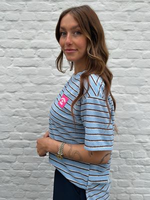 Laura T-shirt Blue/Brown