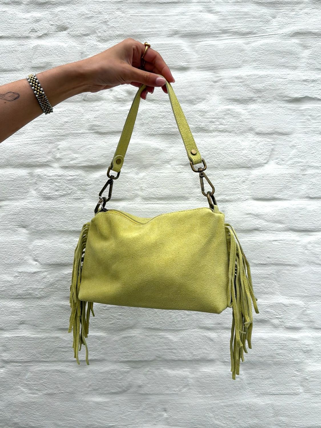 Maya Bag Lemon Green Suède