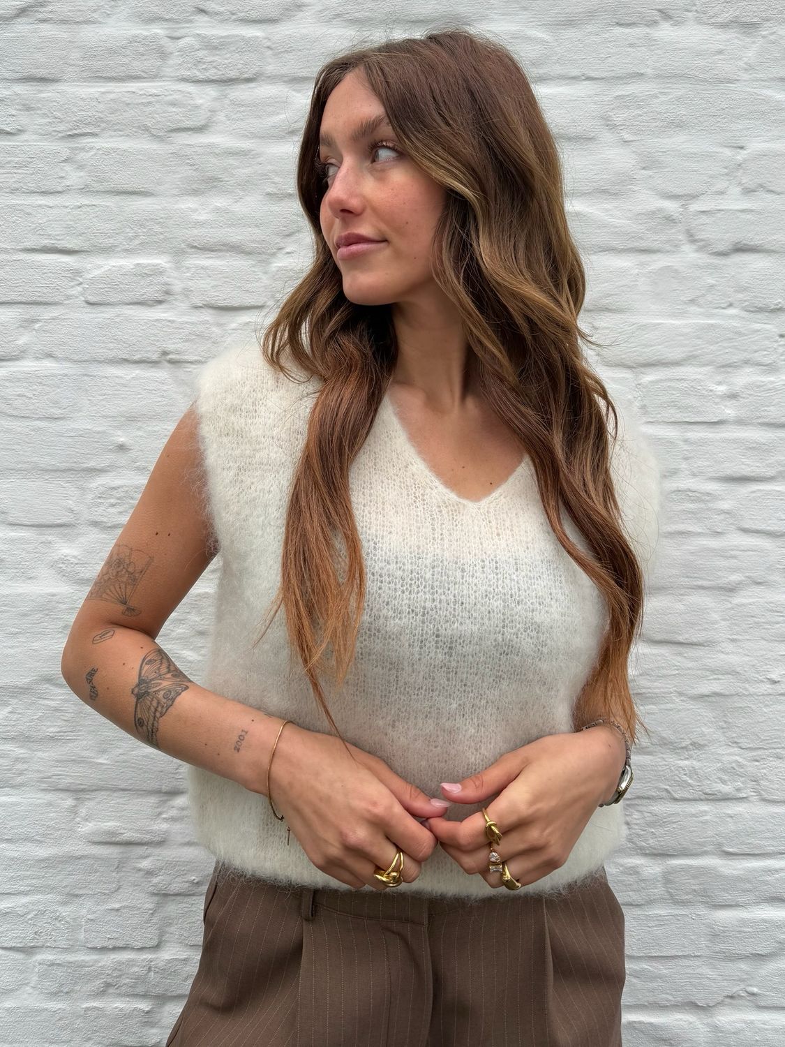 Zara Pull White 80% Kid-Mohair
