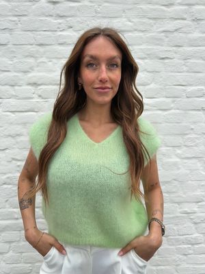 Zara Pull Lemon Green 80% Kid-Mohair