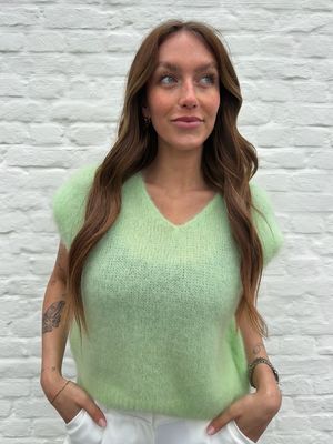 Zara Pull Lemon Green 80% Kid-Mohair