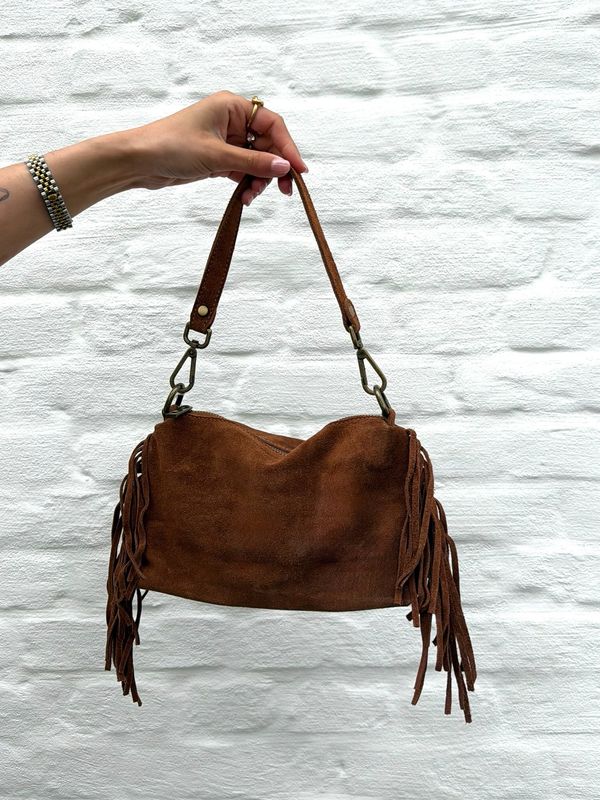 Maya Bag Dark Camel Suède