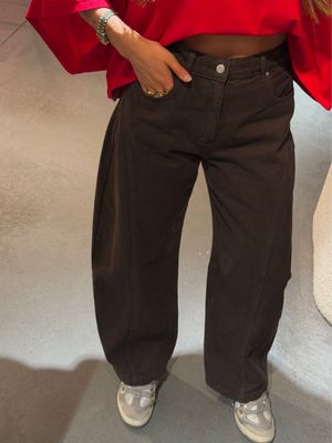 Lena Balloon Jeans Brown