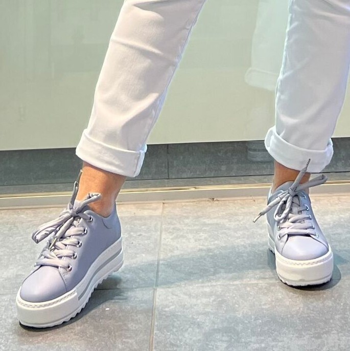 Schoenen Gabor licht blauw met ballonveters