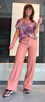 Geklede broek in het peach