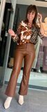 Lederlook broek in het cognac