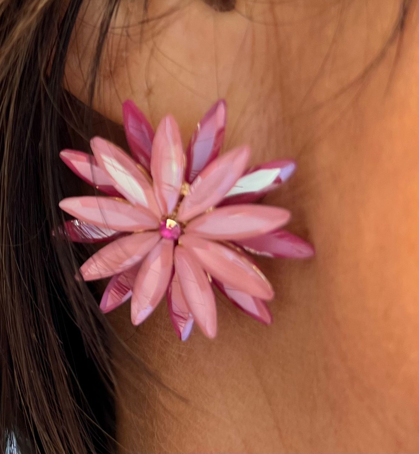 Oorbellen in het roze met stermotief