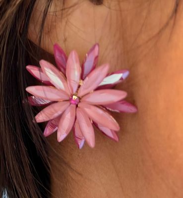 Oorbellen in het roze met stermotief
