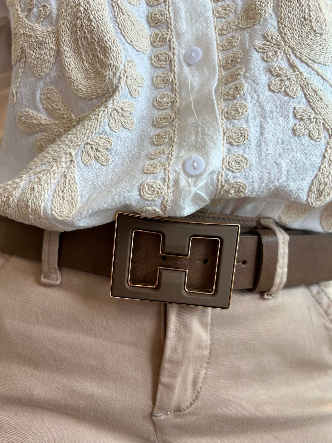Bruine lederen riem
