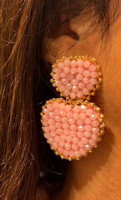 Roze hartjes oorbellen