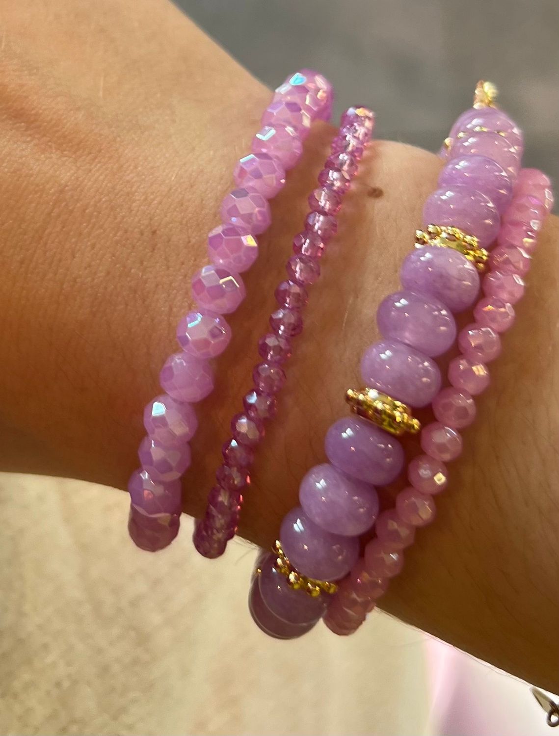 Set van 4 armbanden in het lila
