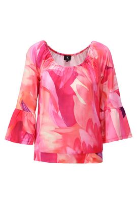 Off shoulder top met fuchsia tinten