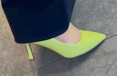 Pumps in het limegroen
