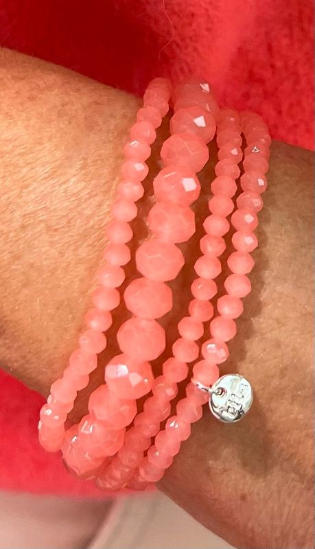 Set van 4 armbandjes in het zalmroze