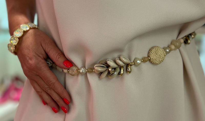 Beige bohemian riem