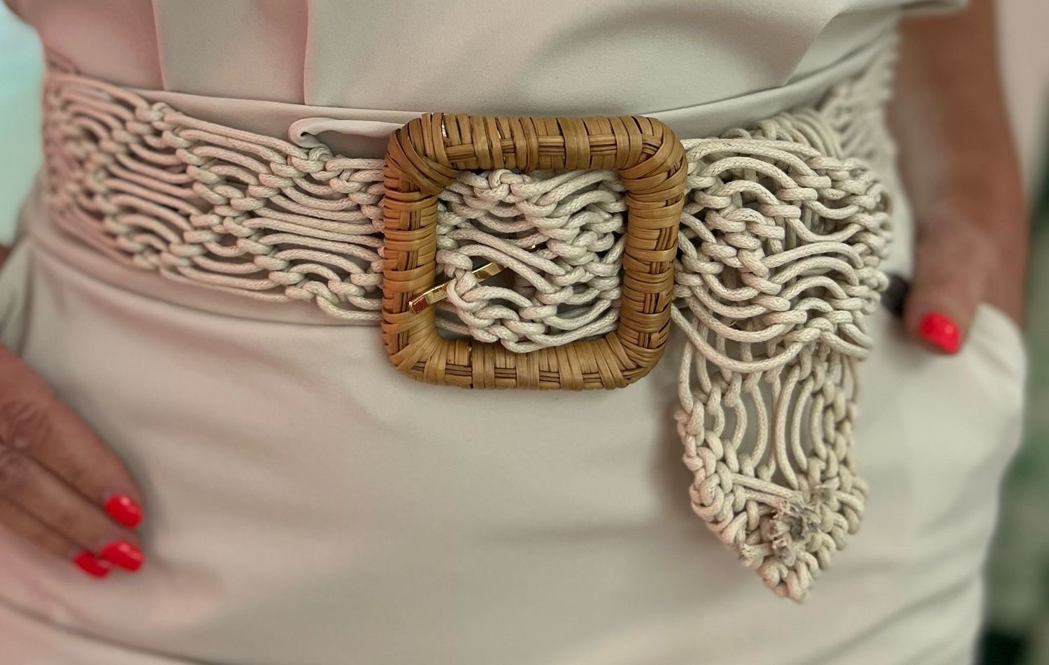 Crèmekleurige bohemian riem
