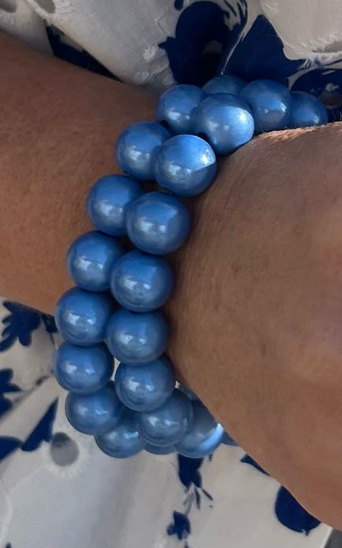 Set van twee armbanden in het jeansblauw