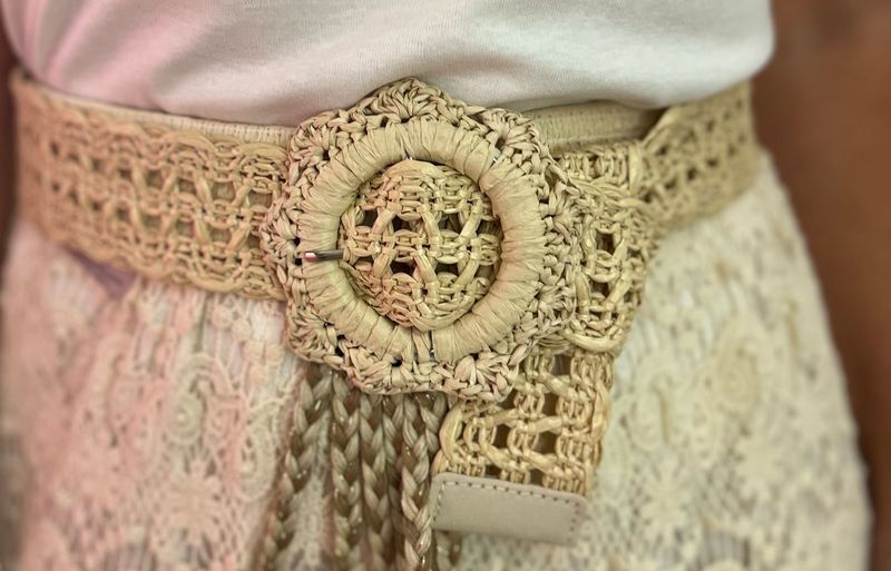 Beige bohemian riem