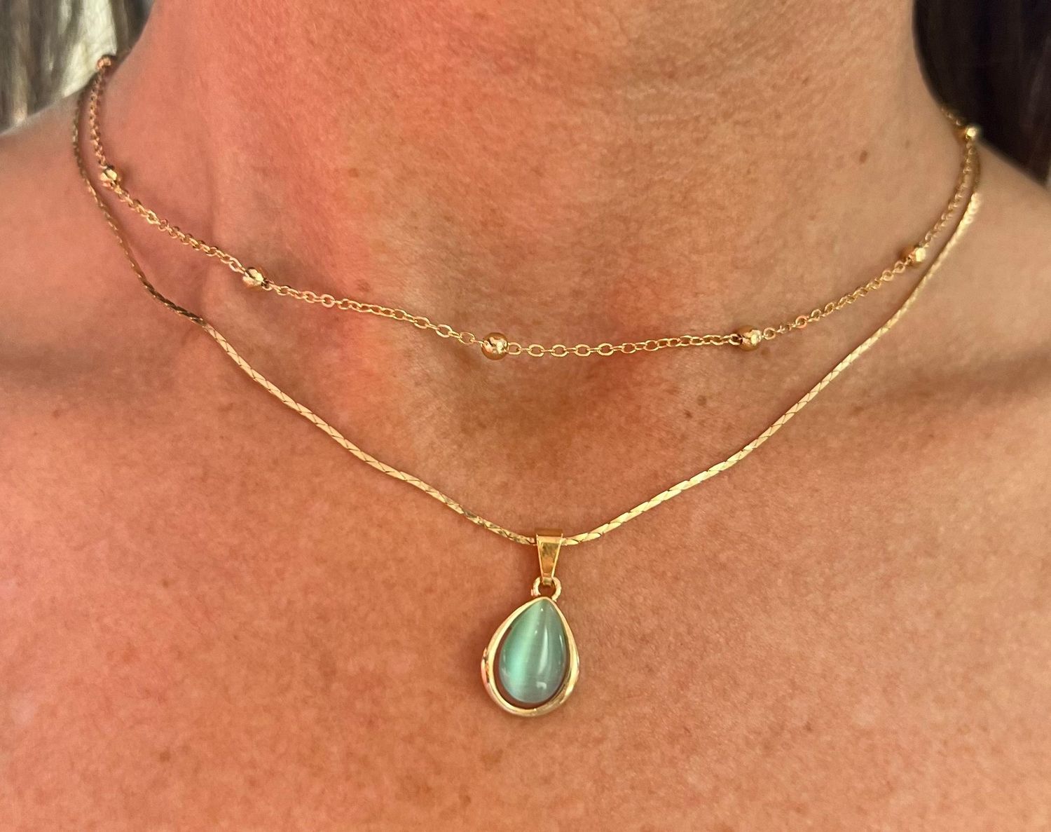 Ketting met groene steen