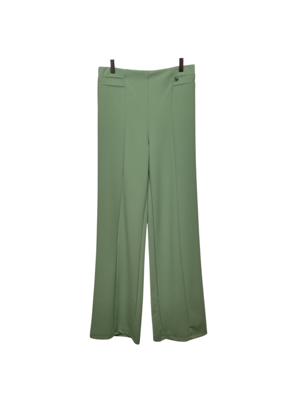 Geklede broek in het saliegroen Geklede broek in het saliegroen