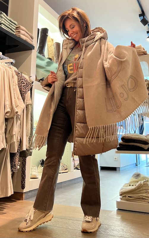 Sjaal van Liu Jo met beige en taupe