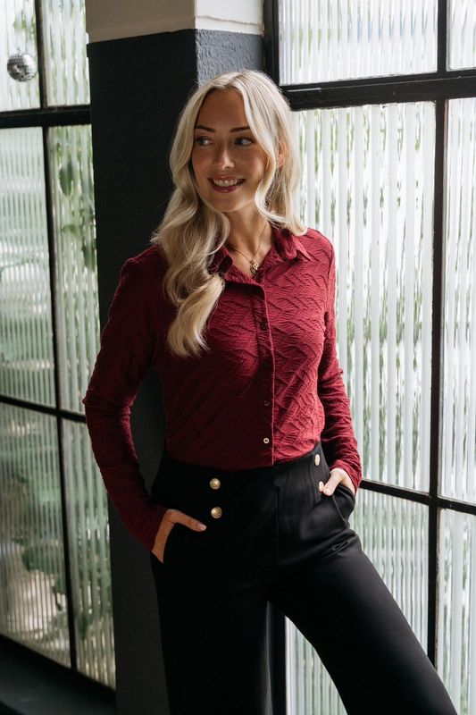 Bordeaux blouse in travelstof