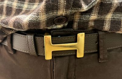 Chocobruine lederen riem