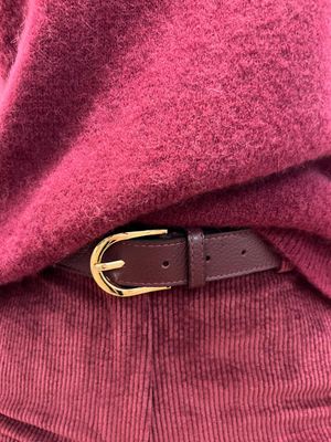 Lederen riem in aubergine