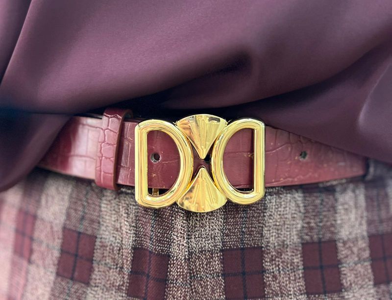 Bordeaux riem met gouden beugel