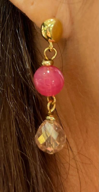 Oorbellen met roze pareltjes