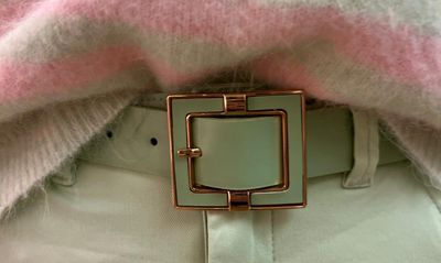 Muntgroene riem op een rekker