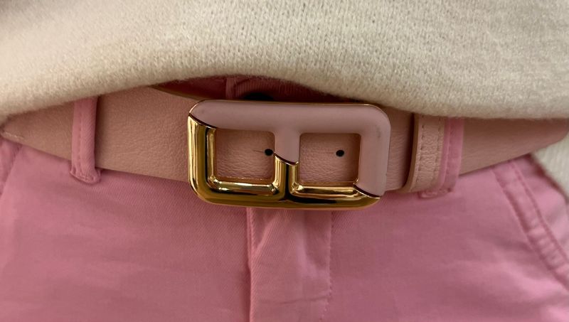 Riem in het roze op een rekker