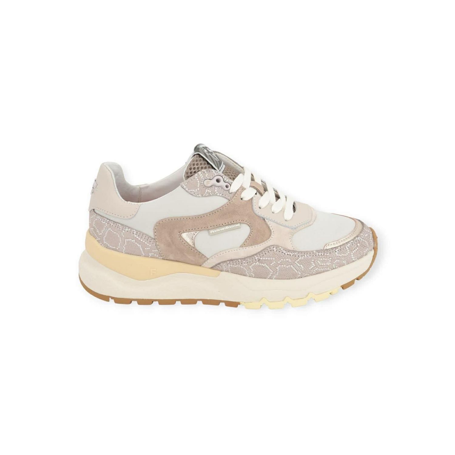 Sneakers van Floris van Bommel met geel en taupe Sneakers van Floris van Bommel met geel en taupe