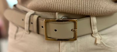 Beige riem in leder