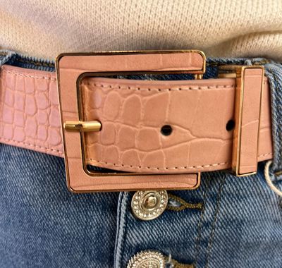 Riem op een rekker in het oudroze