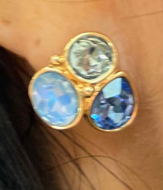 Oorbellen in het blauw met steentjes