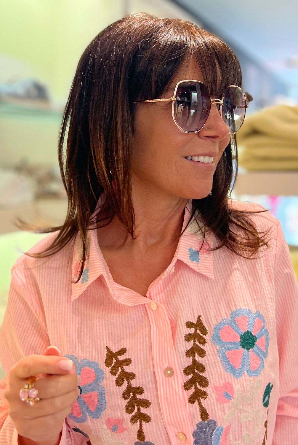 Zonnebril afgewerkt met wit