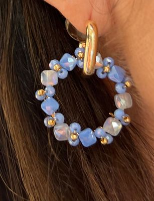 Mooie oorbellen met blauwe tinten