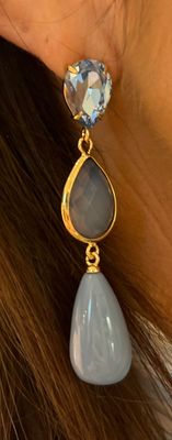 Prachtige oorbellen in het lichtblauw