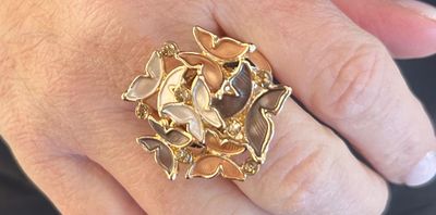 Ring op een rekker met vlindertjes