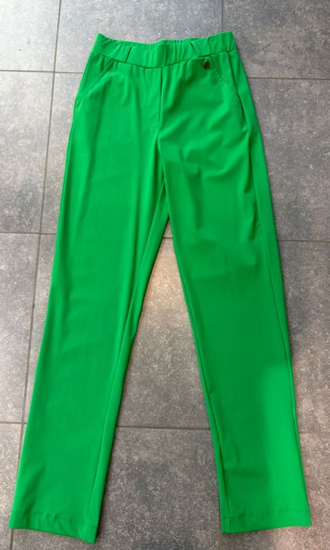 Groene geklede broek smalle pijpen