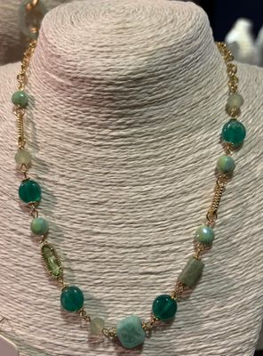 Ketting met groen en muntgroen
