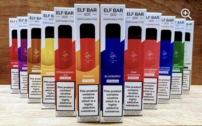 ELF Bar Disposable Vape E-Cigarette 600 Puffs Flavours Pen *** 5 for £20 *** call 07933771317