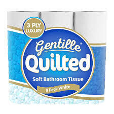 Gentille Quilted White toilet roll 9pk
