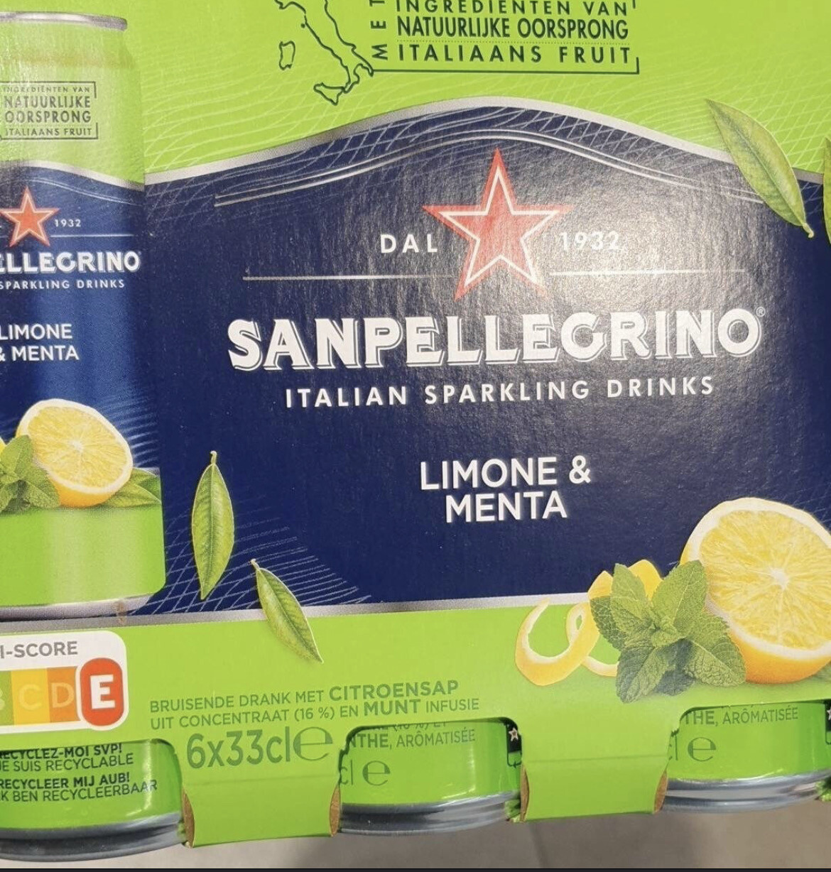 Sampellagrino Lemon Mint 12 X 33ml Cans Exp 06/23