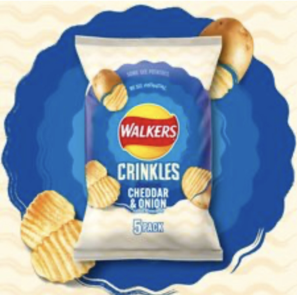 Walkers Crinkles Cheese & Onion 5pkBBE-11/23