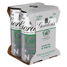 Gordons Gin &amp; S/Line Tonic 4x250ml 7/25
