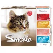 Smokie Cat Food 12x100 Pouches Variety of Flavours 08/24